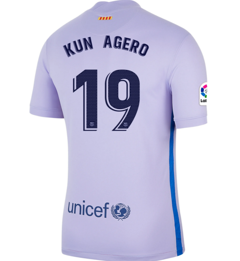 2021/22 Barcelona Away Kit Soccer Jersey with SERGIO AGUERO 19 printing